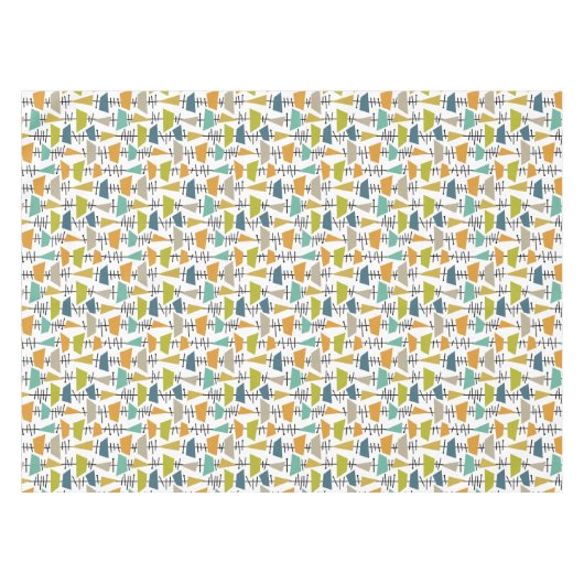 Farbenfrohe Abstrakte Quadrate Dreiecke Mitte Jahr Tischdecke (Vorderseite (Horizontal))