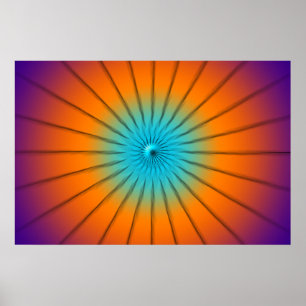 Farbenfrohe, Abstrakte Radialunschärfe Poster