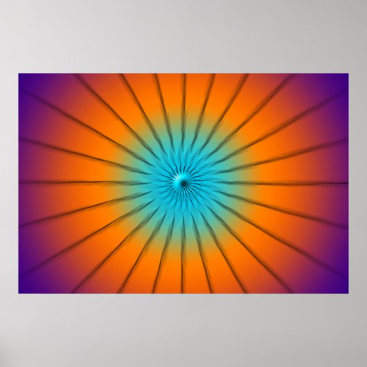Farbenfrohe, Abstrakte Radialunschärfe Poster (Vorne)