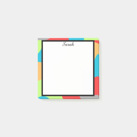 Farbenfrohe abstrakte Rahmen-Notizzettel Post-it Klebezettel (Vorderseite)