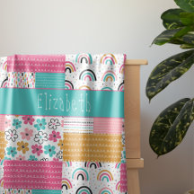 Farbenfrohe Abstrakte Regenbogen-Blume Patchwork