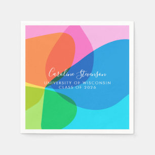 Farbenfrohe Abstrakte Regenbogen-Fun Custom Abschl Serviette
