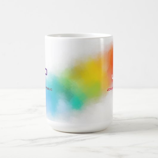Farbenfrohe Abstrakte Regenbogenfarben Elegantes M Kaffeetasse (Mittel)