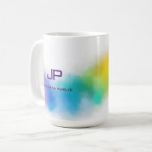 Farbenfrohe Abstrakte Regenbogenfarben Elegantes M Kaffeetasse (Vorderseite Links)