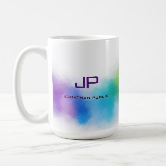 Farbenfrohe Abstrakte Regenbogenfarben Elegantes M Kaffeetasse (Links)
