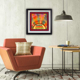 Farbenfrohe Abstrakte Regenbogenfarben machen Ding Poster