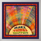 Farbenfrohe Abstrakte Regenbogenfarben machen Ding Poster (Vorne)