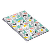 Farbenfrohe Abstrakte Retro 90er Jahre Gestaltungs Notizblock (Rechte Seite)