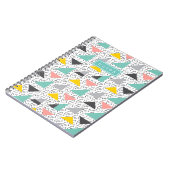 Farbenfrohe Abstrakte Retro 90er Jahre Gestaltungs Notizblock (Linke Seite)