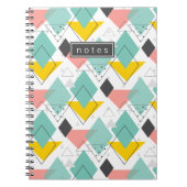 Farbenfrohe Abstrakte Retro 90er Jahre Gestaltungs Notizblock (Vorderseite)