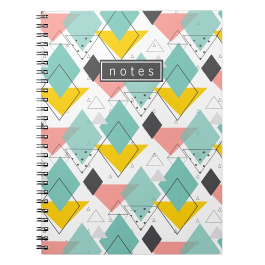 Farbenfrohe Abstrakte Retro 90er Jahre Gestaltungs Notizblock (Vorderseite)