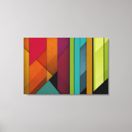 farbenfrohe abstrakte Retrokunst linear geometrisc Leinwanddruck