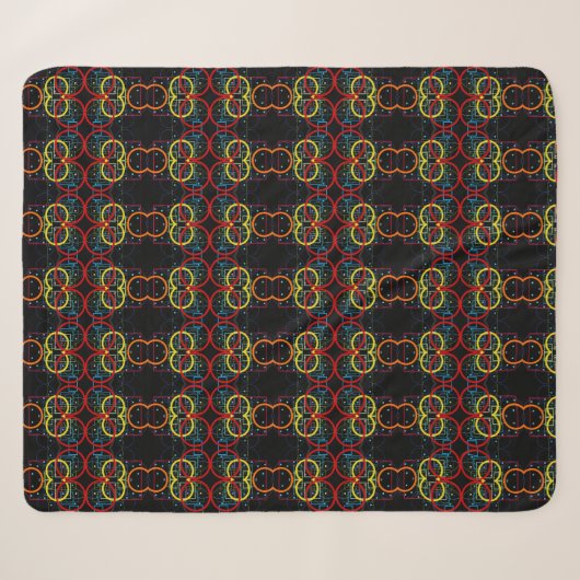 Farbenfrohe abstrakte Ringe Decke Sherpadecke (Vorderseite (Horizontal))