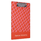 Farbenfrohe Abstrakte rosa rote Gitter Klemmbrett (Rechts)