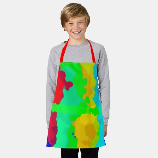 Farbenfrohe, Abstrakte rote Farbe Cool Schürze (Getragen)