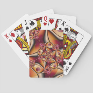 Farbenfrohe abstrakte rote Orange Fantasy-Fraktal Spielkarten