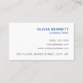 Farbenfrohe Abstrakte Royal Blue Art Visitenkarte (Rückseite)