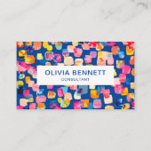 Farbenfrohe Abstrakte Royal Blue Art Visitenkarte (Vorderseite)