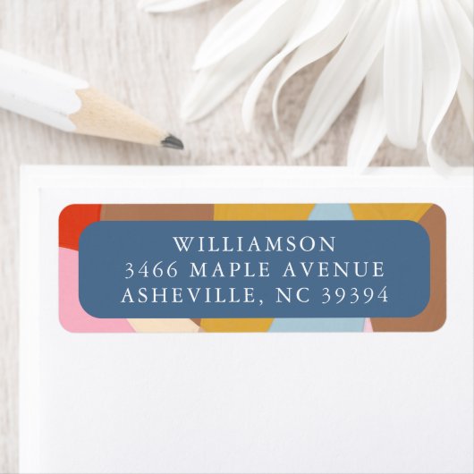 Farbenfrohe Abstrakte Rücksendeadresse Urlaub (Insitu)