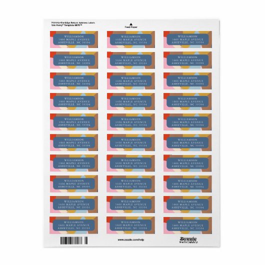 Farbenfrohe Abstrakte Rücksendeadresse Urlaub (Vorne)