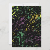 Farbenfrohe abstrakte rustikale Hochzeitsfeier Einladung (Rückseite)