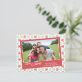 Farbenfrohe Abstrakte Schneeflocken Happy Holidays Postkarte (Stehend Vorderseite)