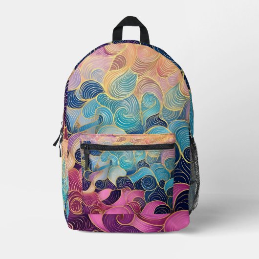 Farbenfrohe, abstrakte Schwenk-Design - bedruckter Bedruckter Rucksack (Vorderseite)