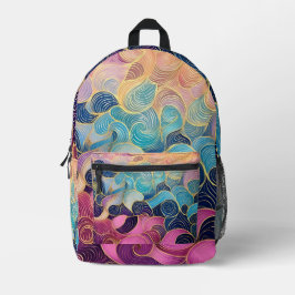 Farbenfrohe, abstrakte Schwenk-Design - bedruckter Rucksack