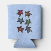 Farbenfrohe Abstrakte Schwimmschildkröten Dosenkühler (Rückseite)