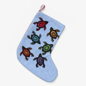 Farbenfrohe Abstrakte Schwimmschildkröten Kleiner Weihnachtsstrumpf (Vorderansicht (hängend))