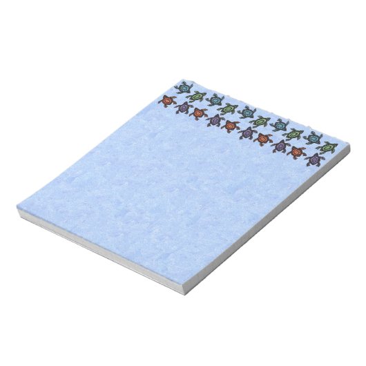 Farbenfrohe Abstrakte Schwimmschildkröten Notizblock (Rotiert)