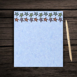 Farbenfrohe Abstrakte Schwimmschildkröten Notizblock