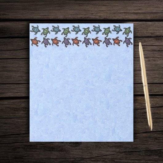 Farbenfrohe Abstrakte Schwimmschildkröten Notizblock