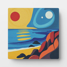 Farbenfrohe Abstrakte Seascape Art Fotoplatte