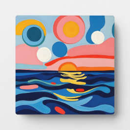 Farbenfrohe Abstrakte Seascape Art Fotoplatte