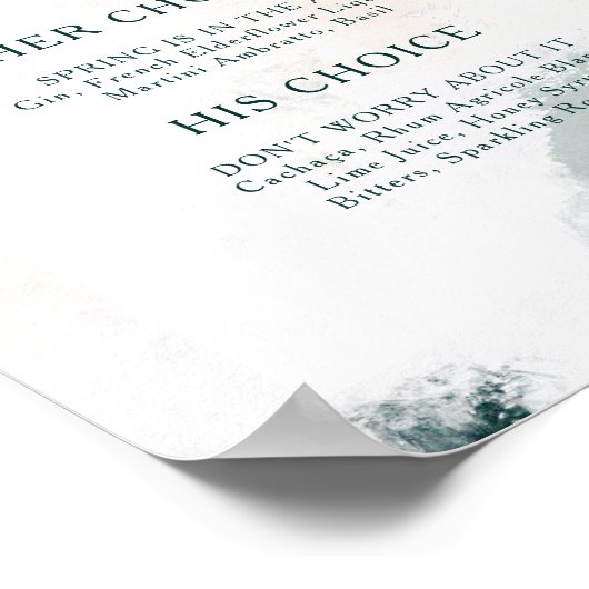 Farbenfrohe Abstrakte Signaturgetränke Unterschrif Poster (Ecke)