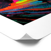 Farbenfrohe abstrakte Silhouette am Strand Poster (Ecke)