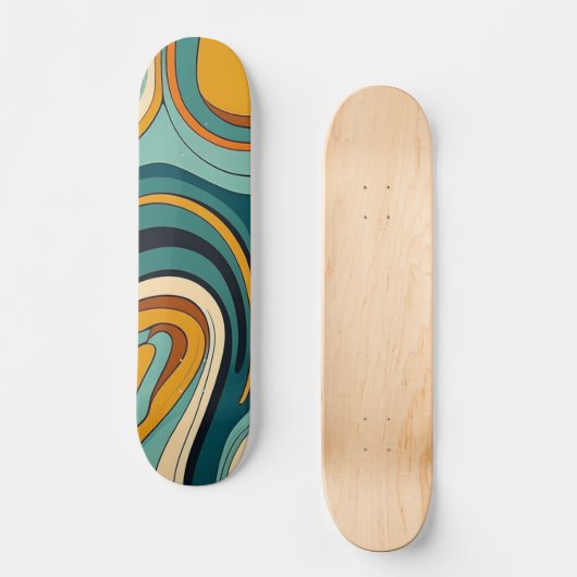 Farbenfrohe Abstrakte Skateboardgestaltung Skateboard (Vorderseite)
