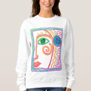 Farbenfrohe Abstrakte Sonnenanbetung Sweatshirt