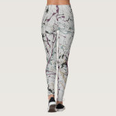Farbenfrohe Abstrakte Spritzer, die Frauen malen Leggings (Rückseite)