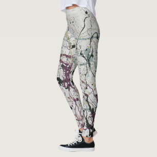 Farbenfrohe Abstrakte Spritzer, die Frauen malen Leggings
