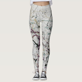 Farbenfrohe Abstrakte Spritzer, die Frauen malen Leggings