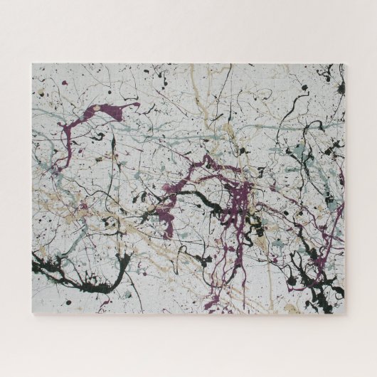 Farbenfrohe Abstrakte Spritzer Gemälde Jigsaw Puzz Puzzle (Horizontal)