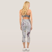 Farbenfrohe Abstrakte Spritzer Malen von Capris-Fr Capri Leggings (Rückseite)