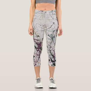 Farbenfrohe Abstrakte Spritzer Malen von Capris-Fr Capri Leggings