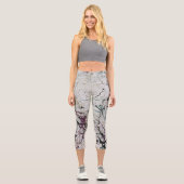 Farbenfrohe Abstrakte Spritzer Malen von Capris-Fr Capri Leggings (Vorderseite)
