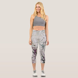 Farbenfrohe Abstrakte Spritzer Malen von Capris-Fr Capri Leggings