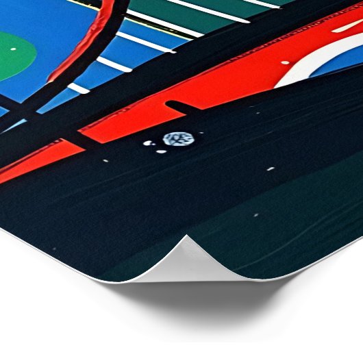 Farbenfrohe Abstrakte Stadtführung mit Sonne und B Poster (Ecke)