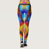 Farbenfrohe Abstrakte Stickerei Leggings (Rückseite)