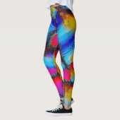 Farbenfrohe Abstrakte Stickerei Leggings (Links)